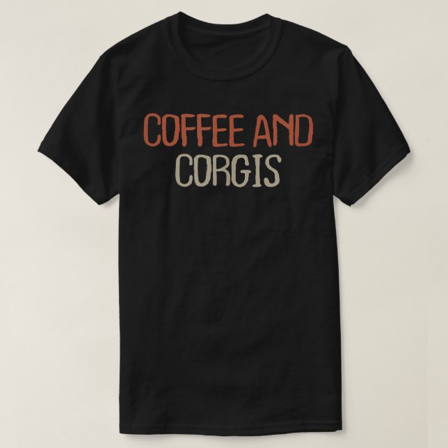 Mamma Mamma Retro Funny kaffe och Corgis T Shirt (Design framsida)