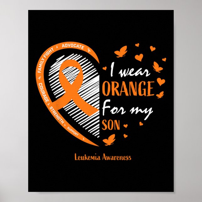Mamma Manar Kvinnor i Bära Orange för min son Leuk Poster (Framsidan)