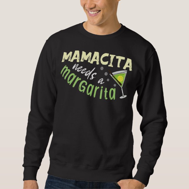Mamma Margarita Alcohol Mexiko Cinco De Morsa Lång Ärmad Tröja (Framsida)