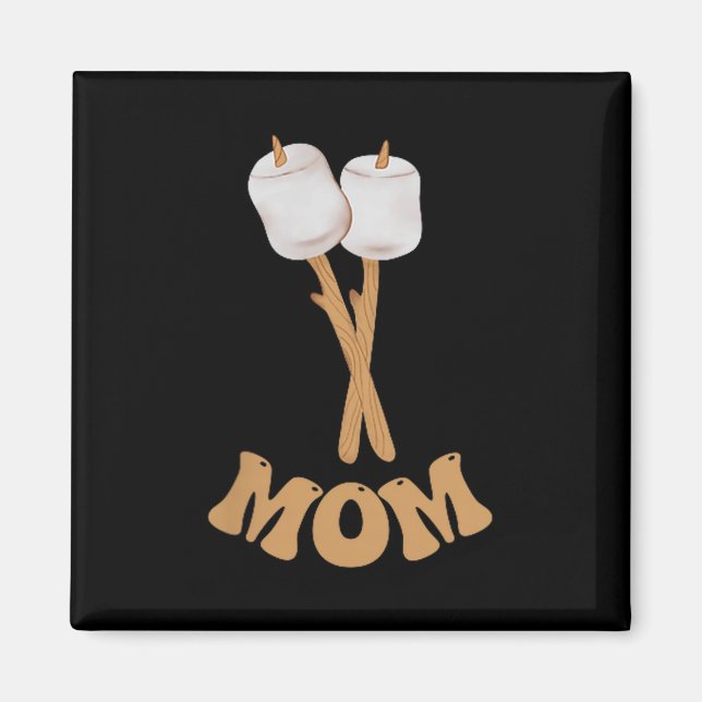 Mamma marshmallow glad campare 1-års födelsedag ca magnet (Framsidan)