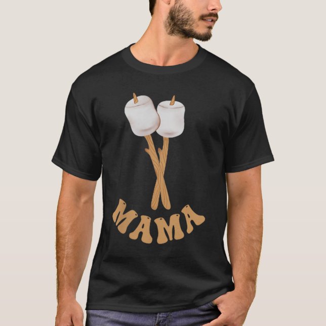 Mamma marshmallow glad campare 1-års födelsedag ca t shirt (Framsida)