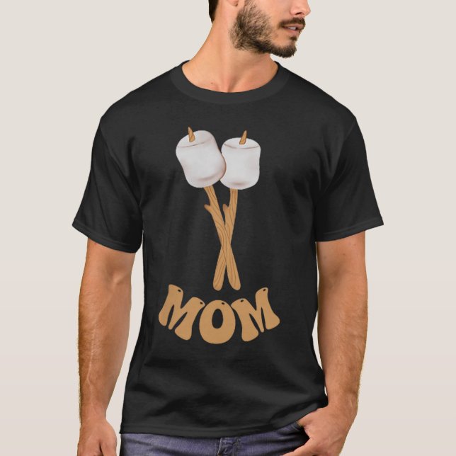 Mamma marshmallow glad campare 1-års födelsedag ca t shirt (Framsida)