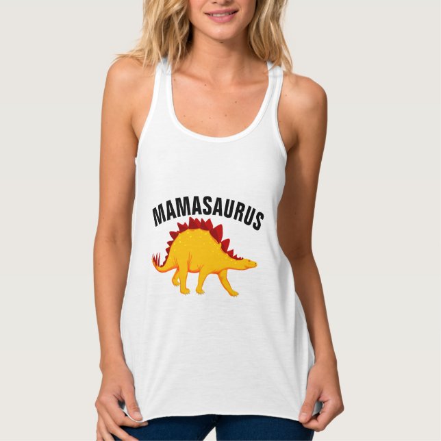 MAMMA MASAURUS Dinosaur T-Shirts Linne Med Racerback (Framsida)