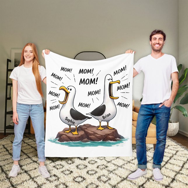 Mamma Måsen Rolig Personlig Fleecefilt (Skapare uppladdad)