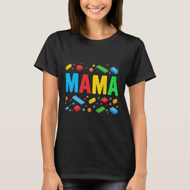 Mamma Master Builder Bygger brickblock Funny M T Shirt (Framsida)