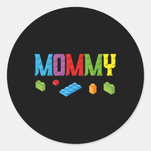 Mamma Master Builder Bygger Bricks Block-familjen Runt Klistermärke