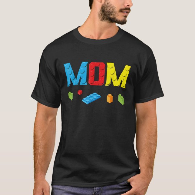 Mamma Master Builder Bygger Bricks Blocks Family S T Shirt (Framsida)