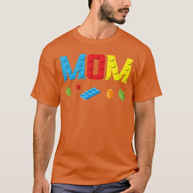 Mamma Master Builder Bygger Legobrickor Block Fami T Shirt (Framsida)