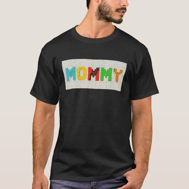 Mamma Master Builder Byggnad Bricks Block Mor T Shirt (Framsida)