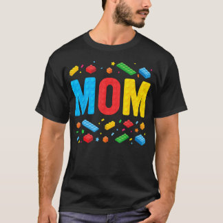 Mamma Mästerbyggare Bygger Legobrickor Block Famil T Shirt
