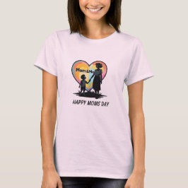 Mamma & Me Colorful Heart Silhouettes T Shirt