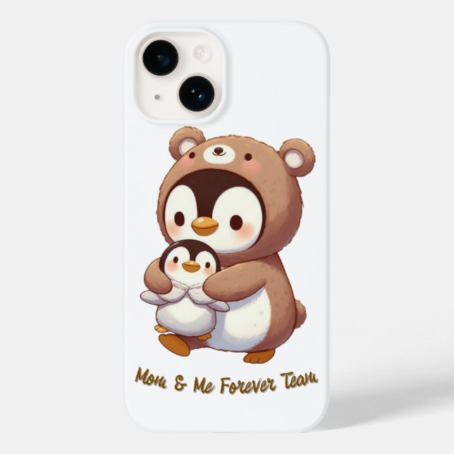 Mamma & Me Forever Team - Cute Penguin & Bear iPho (Baksida)