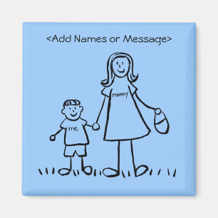 Mamma & Me - Mor and Son Anpassningsbar Family Mag Magnet