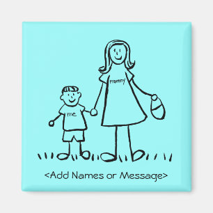 Mamma & Me - Mor and Son Anpassningsbar Family Mag Magnet