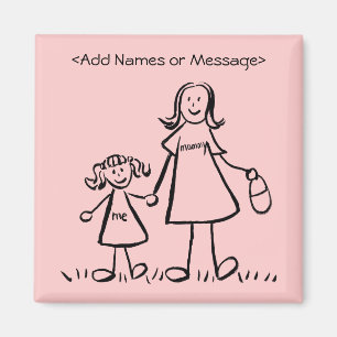 Mamma & Me - Mor och Dotter Anpassningsbar Magnet