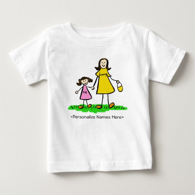 Mamma & Me - Mor och dotter Brunette Shirt T (Framsida)