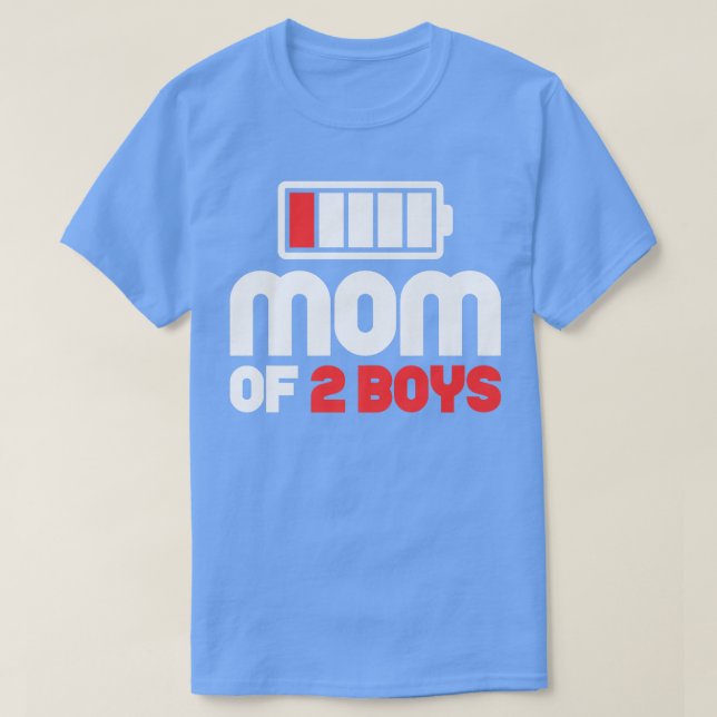 Mamma med 2 pojkar Funny Mors dag T Shirt (Design framsida)