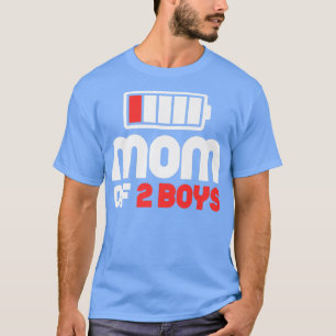 Mamma med 2 pojkar Funny Mors dag T Shirt