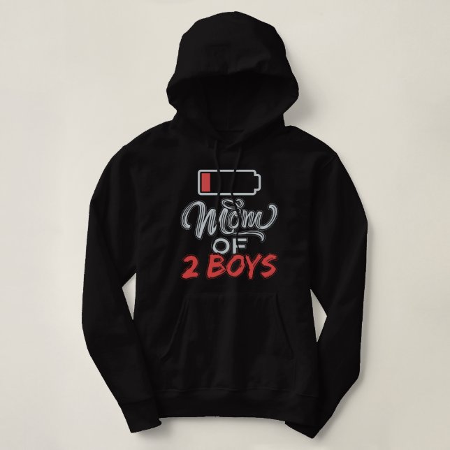 Mamma med 2 socklar, roligt Mamma, låg batterinivå T Shirt (Design framsida)