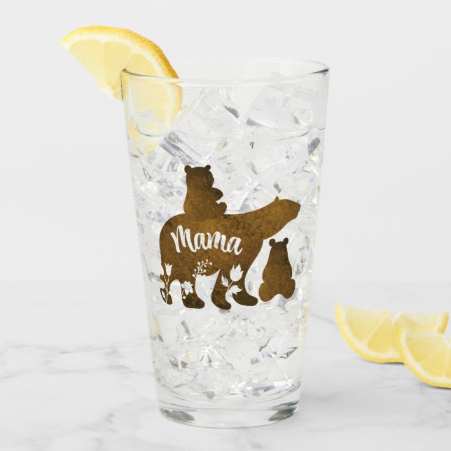 Mamma med 2 Unge Mamma av 2 Glaskopp (Framsida Ice)