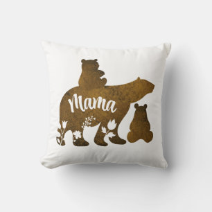 Mamma med 2 Unge Mamma av 2 Kudde