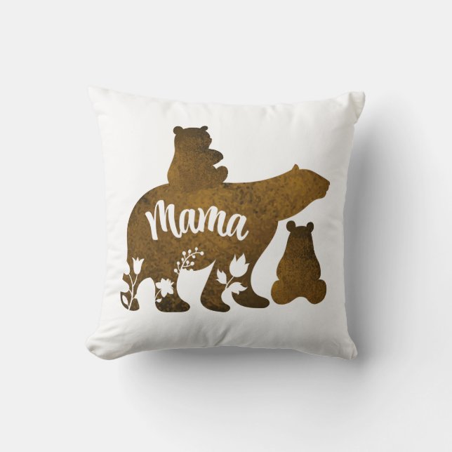 Mamma med 2 Unge Mamma av 2 Kudde (Framsida)
