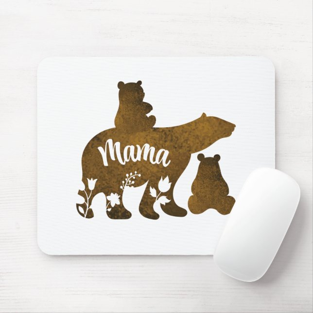 Mamma med 2 Unge Mamma av 2 Musmatta (Med mus)