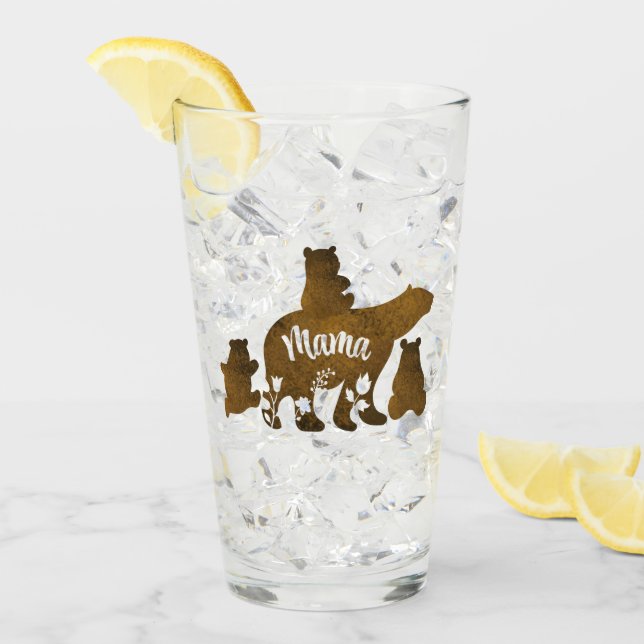 Mamma med 3 Baby björn Unge efter Mamma Glaskopp (Framsida Ice)