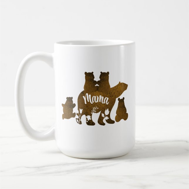 Mamma med 4 Unge Mamma av fyra barngåvor Kaffemugg (Vänster)