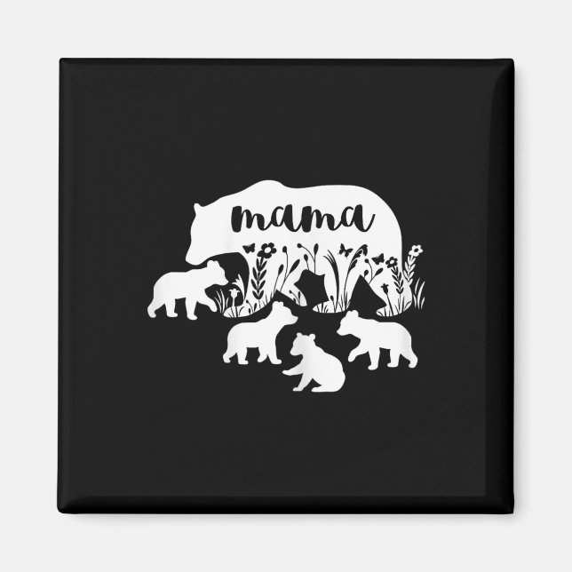 Mamma med Gravid 4 Unge Mors dag Mamma och Magnet (Framsidan)