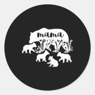 Mamma med Gravid 4 Unge Mors dag Mamma och Runt Klistermärke