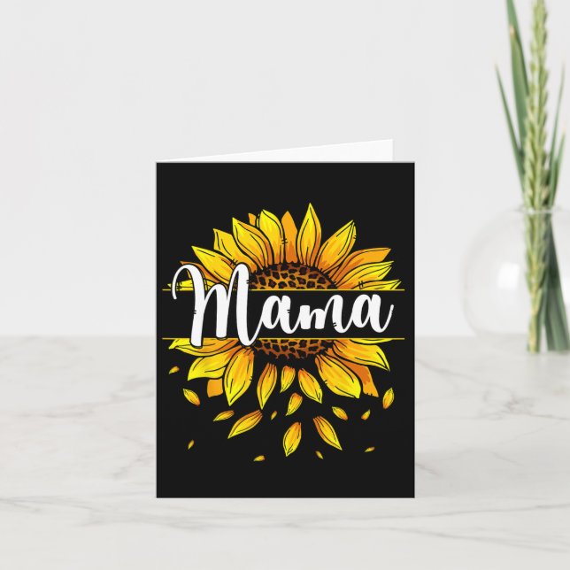 Mamma med gul solros blomstergrafik mödrar  kort (Framsida)