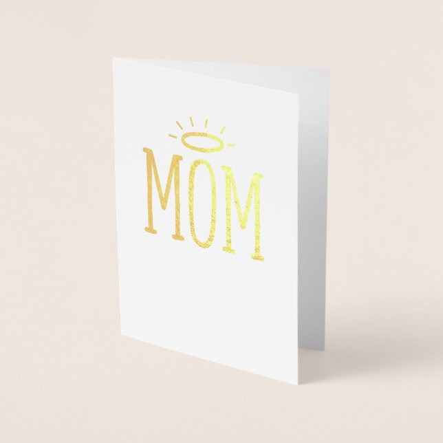 Mamma med halo Mors dag Folierat Kort (Framsida)