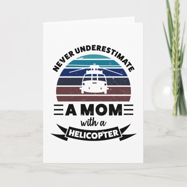 Mamma med helikopter Roligt present till mamma Kvi Kort (Framsida)