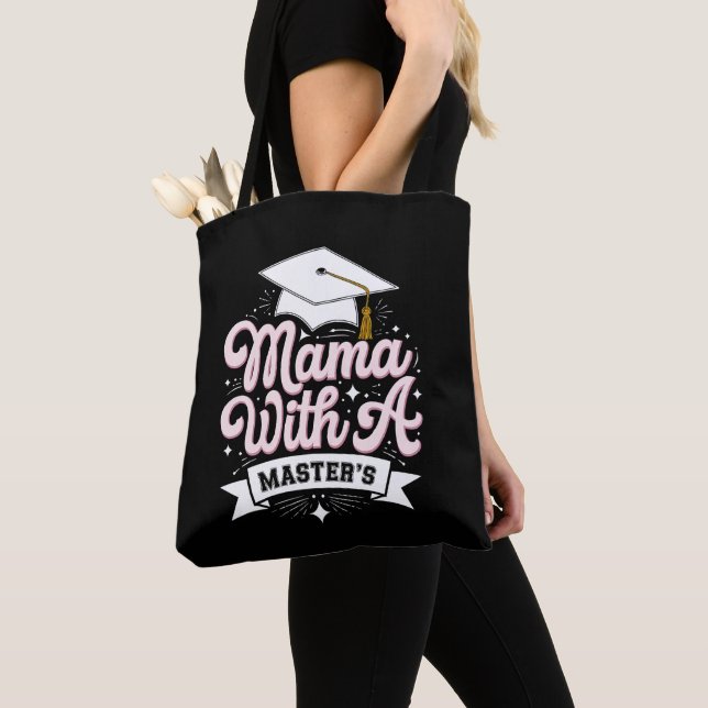 Mamma med magisterexamen examen mamma tygkasse (Närbild)