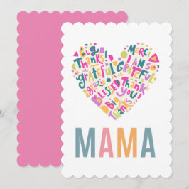 Mamma med platta Tack Kort