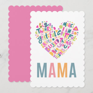 Mamma med platta Tack Kort