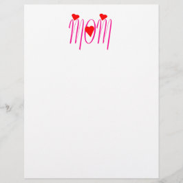 Mamma med Red Hearts-stationär papper