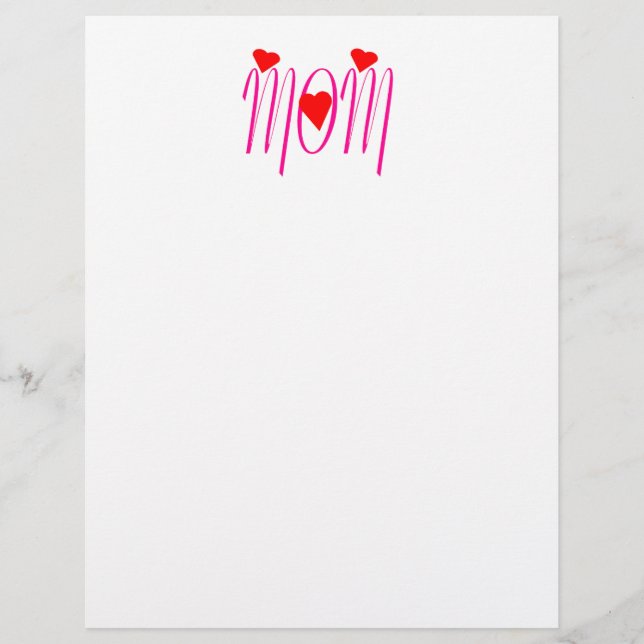 Mamma med Red Hearts-stationär papper (Framsida)