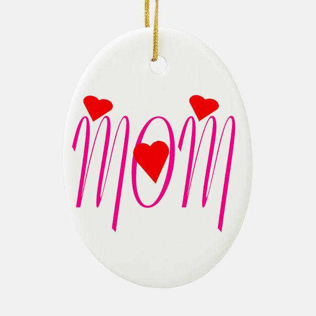Mamma med röda örter julgransprydnad keramik (Baksidan)