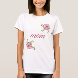 Mamma med Rosa Flowers Women's Basic T-Shirt