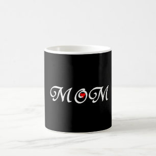 Mamma med rött hjärta kaffemugg