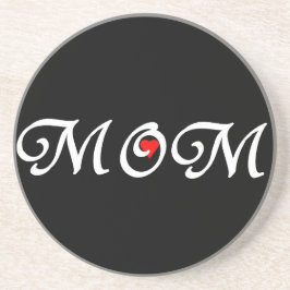 Mamma med rött hjärta underlägg sandsten