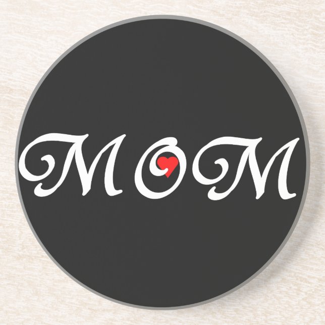 Mamma med rött hjärta underlägg sandsten (Framsidan)