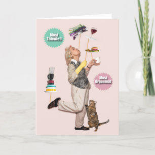 Mamma med Tallrikar på Sticks Mors dag-kort Helgkort