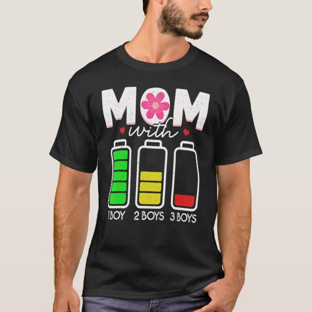 Mamma med tre socklar, tom Mamma med 3 son T Shirt (Framsida)
