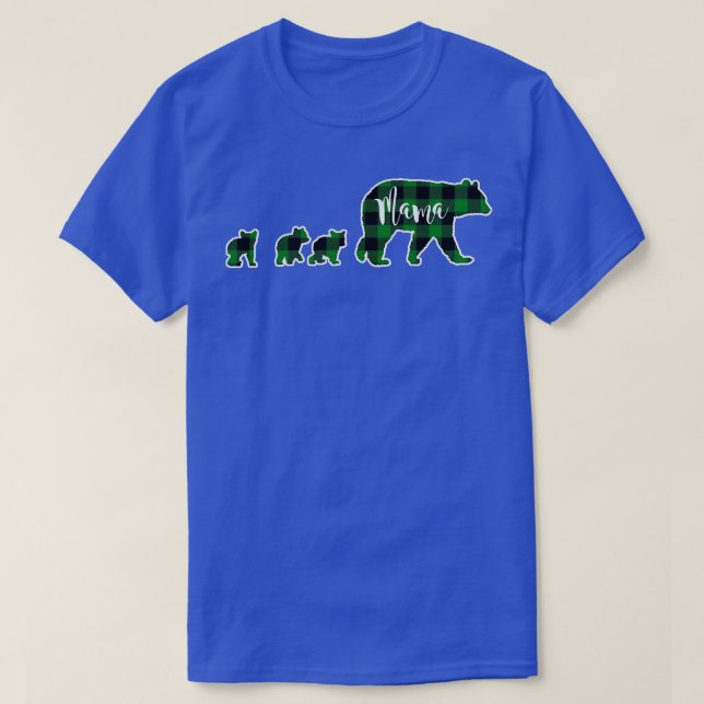 Mamma med tre svarta Gröntar med 3 Unge Buffalo Ch T Shirt (Design framsida)