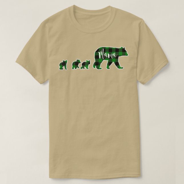 Mamma med tre svarta Gröntar med 3 Unge Buffalo Ch T Shirt (Design framsida)