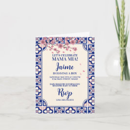 Mamma Mia Baby Shower Körsbärsblommor Inbjudan