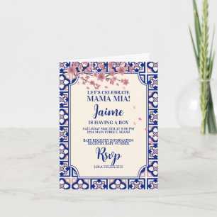 Mamma Mia Baby Shower Körsbärsblommor Inbjudan